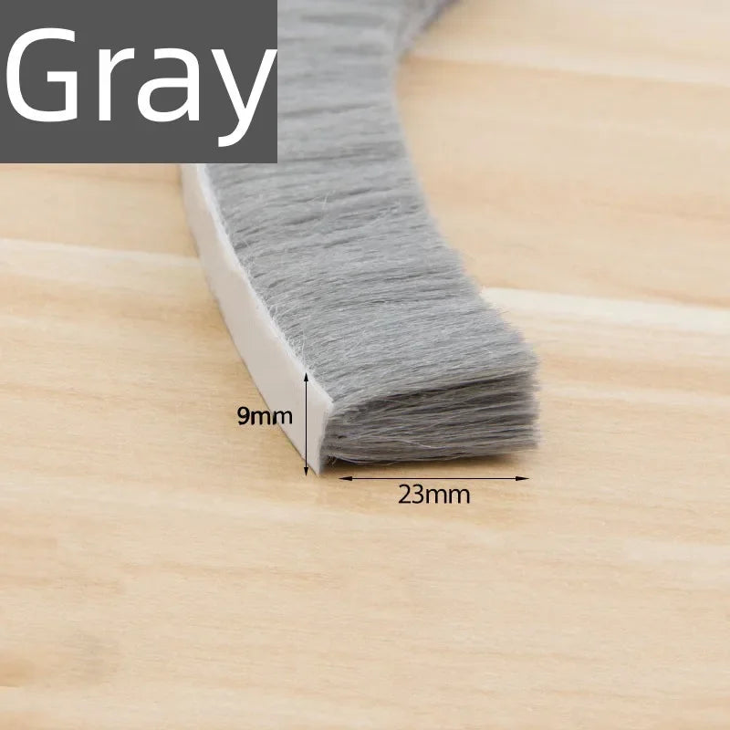 5/10M Brush Strip Self Adhesive Door Window Weather Stripping Sliding Wardrobe Door Sound Insulation Dust Sealing Strip